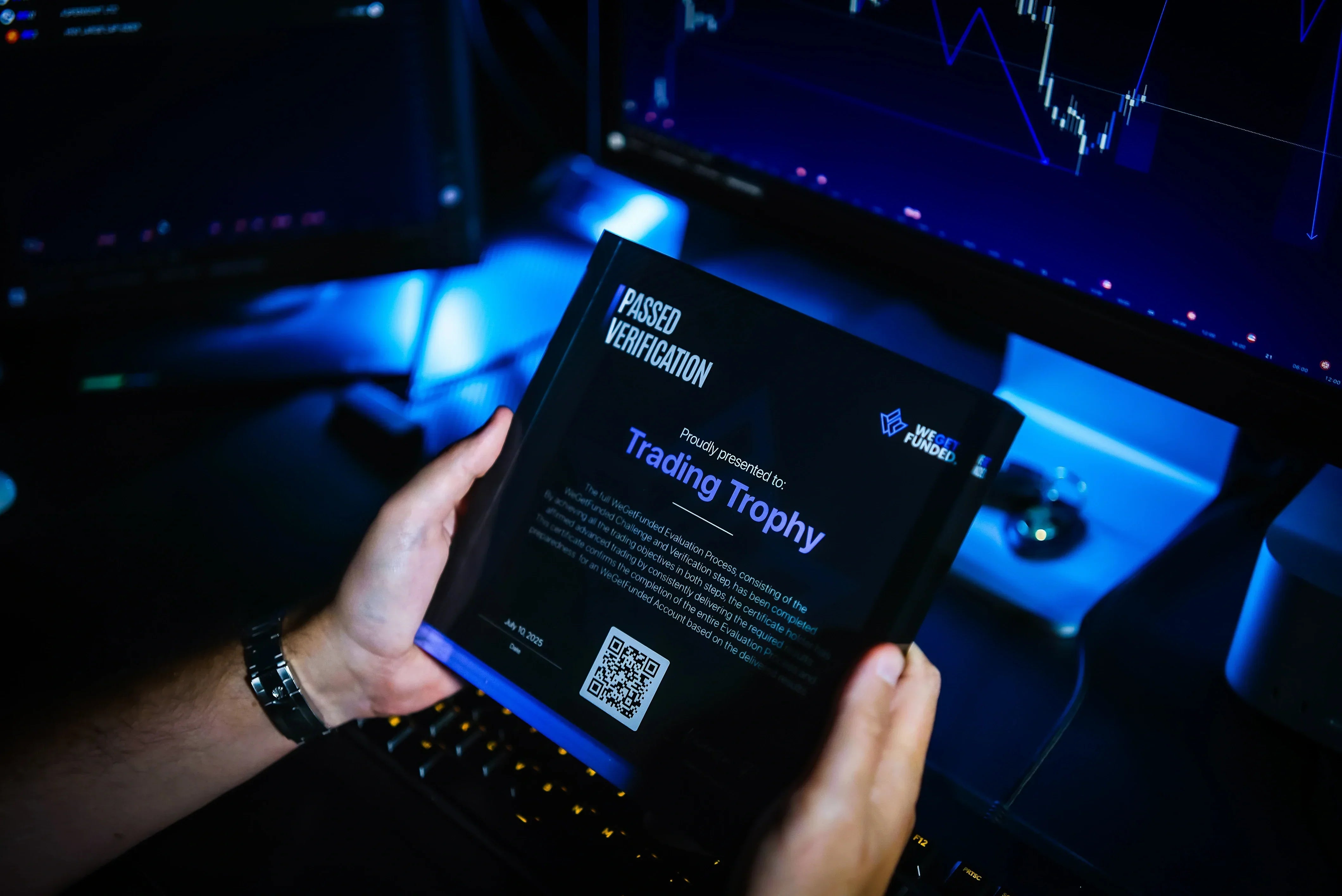 Trader With Trading Trophy In His Hands