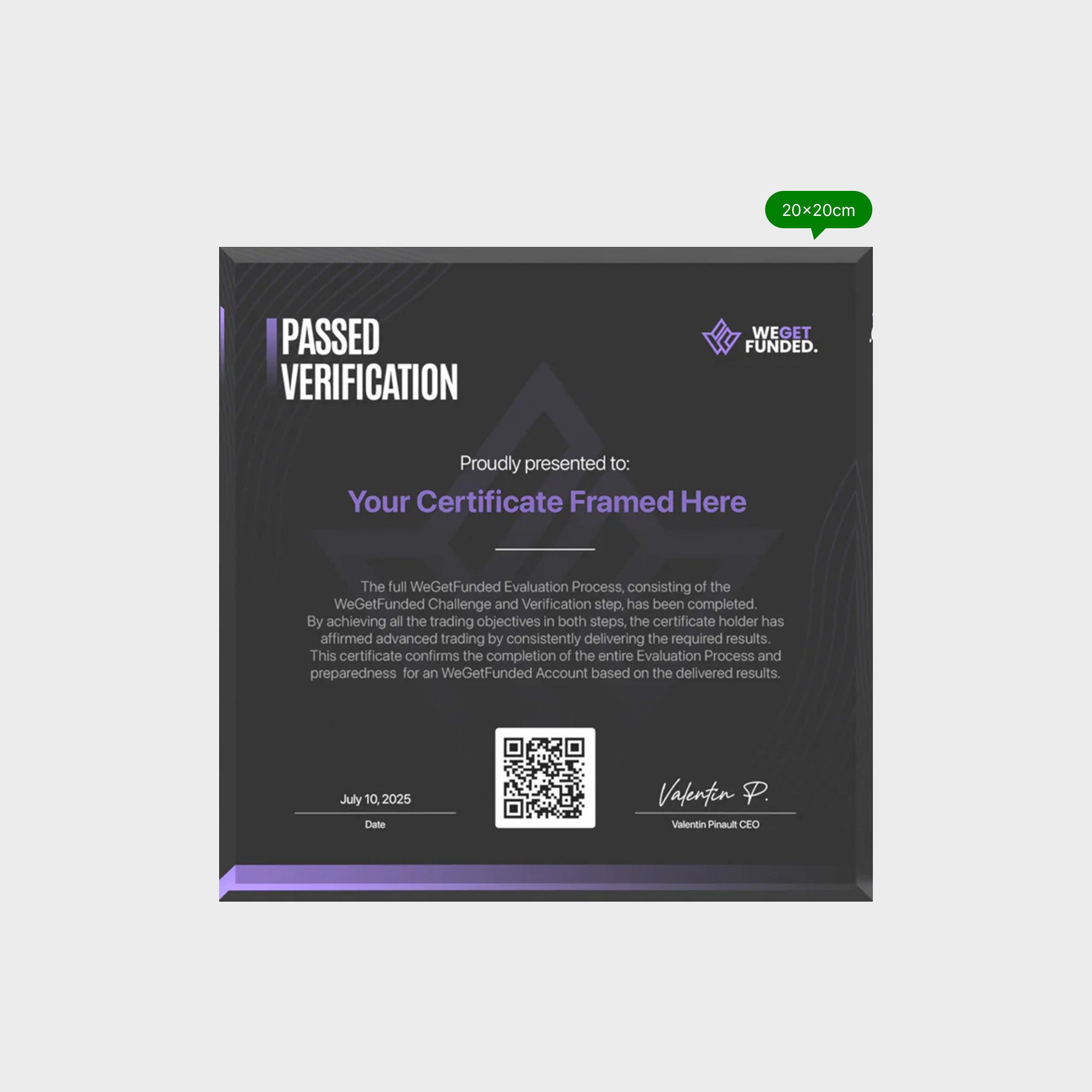 Big trophy square (20x20cm) 